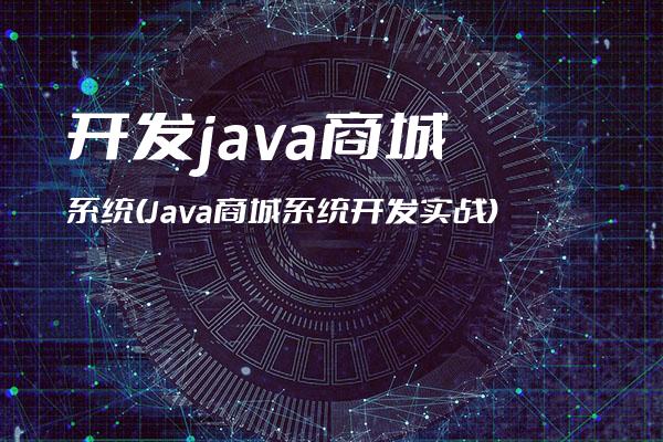 开发java商城系统(Java商城系统开发实战)